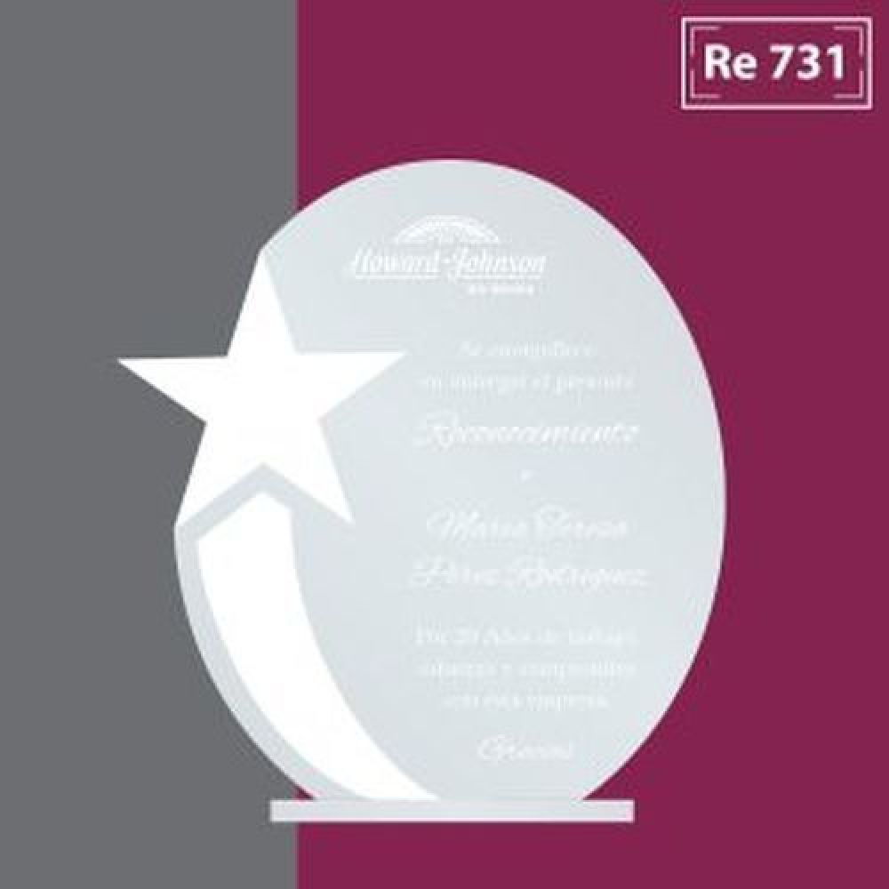 RECONOCIMINETO DE ACRILICO CON ESTRELLA MEDIDA 18 CMS  X 17 CM imagen